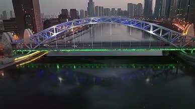 天津海河国泰桥夜景环绕视频的预览图